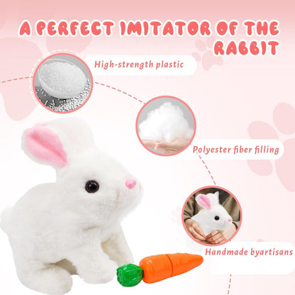 UVAAKZ Bunny Stuffed Animal Plush, Interactive Electronic Pet Hopping Bunny Toy, Realistic Stuffed Bunny Rabbit for Kids (#Brown)