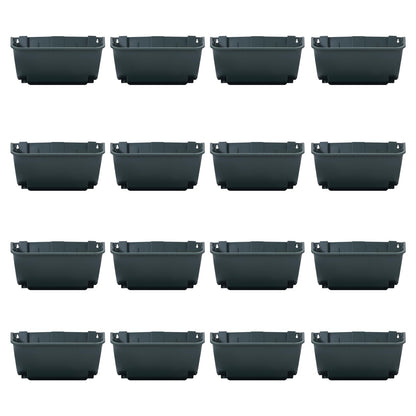 Liffshsy Vertical Wall Planter, Wall-Mounted Living Garden Planter with 16 Plastic Pots Stackable Wall Hanging Flower Pot Clasp Design for Vegetables Flowers (Army Green 16)