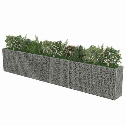 YNGBHFNOP Large Silver Galvanized Steel Gabion Raised Bed for Outdoor Garden, Heavy Duty 1400 lbs Capacity Modern Planter Box with Mesh Design for Patio, Backyard, and Landscaping