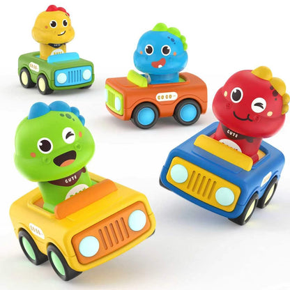 MOONTOY Car Toys for 1+ Year Old First Birthday Gifts for Boys,Press and Go Car Toys Baby Animal Racing Cars for Toddlers 1-3,Push Go Friction Car Toys Toys 12-18 Months Toddler Toys for One Year Old
