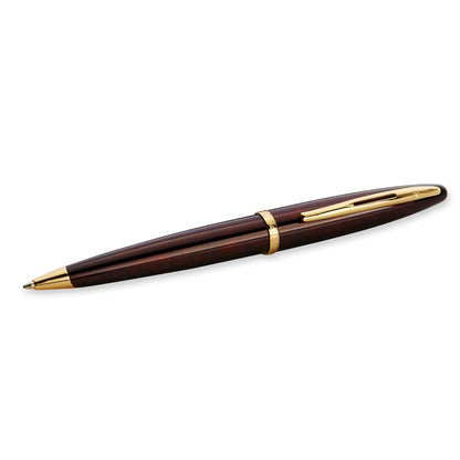 Waterman Carène Ballpoint Pen Marine Amber with 23k Gold Clip Medium Point with Blue Ink Cartridge Gift Box
