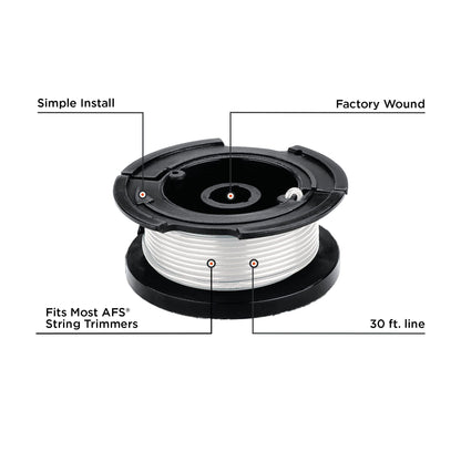 BLACK+DECKER Weed Eater String, Genuine OEM Authentic Trimmer Line, 3-Pack, 30-Feet of Replacement Spool, 0.065-Inch Diameter (AF1003ZP)