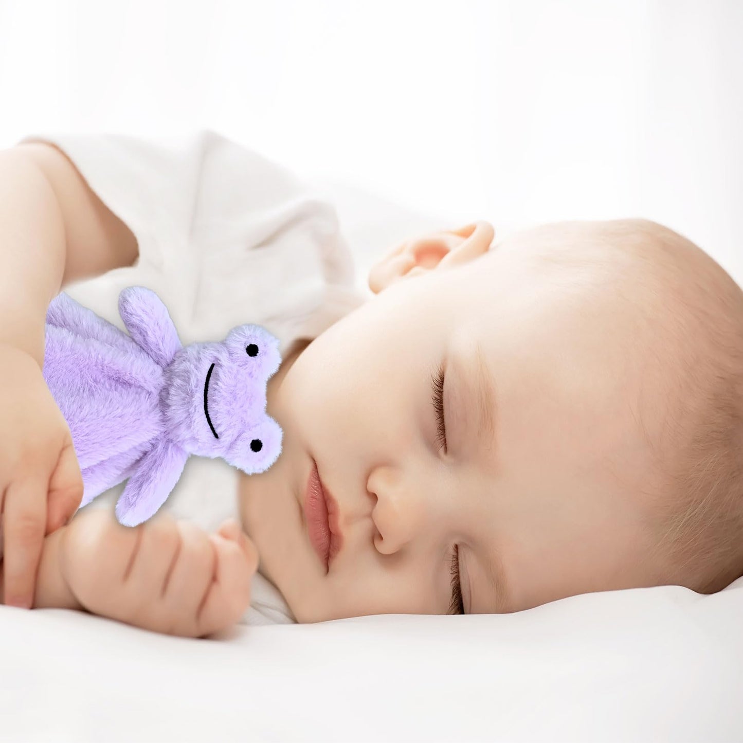 Doindute Baby Purple Soft Frog Stuffed Animal Security Blanket, Plush Frog Character Lovey Blanket, Baby Shower/Nursery Gift, Newborn Infant Toddler Snuggle Blankie for Girls Boys, 14 Inches