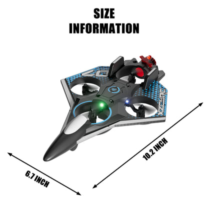 Virellia RC Airplane with Cool Spray, Foam Remote Control Airplanes with Led Light, 360° Flip Fighter Jet Toys, Stunt Roll, RC Plane for Kids Adults Aged 6+, Gifts for Kids Boys Girls, Black