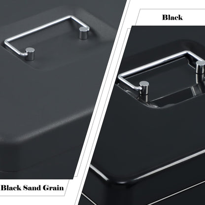xydled Cash Box with Money Tray and Key Lock,Tiered, Cantilever Design,4 Bill / 5 Coin Slots,11.8" x 9.5" x 3.5",Black
