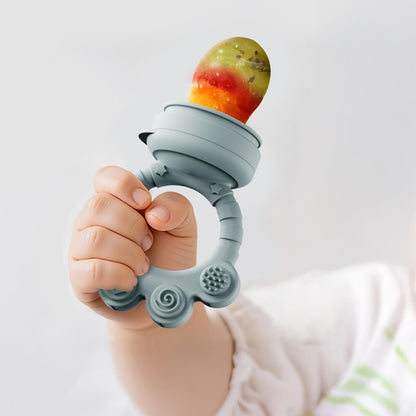 2 Pack Baby Fruit Food Feeder + Breastmilk Popsicle Molds,Baby Teethers,BPA Free,3 Sizes,2mm Fine Holes to Prevent Choking,Perfect for Teething Relief & Infant Solid Food Introduction,3 M+(Ether/Sage)
