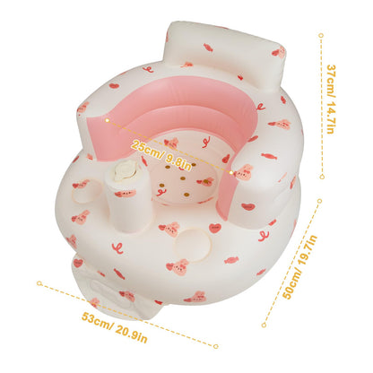 EKEPE Inflatable Baby Chair with Built in Air Pump, Sit me Up Floor Seat for Baby 3 Months & Up, Blow Up Baby Seats for Infants for Sitting Up - Bunny