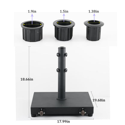 Atsasaye 45lbs Umbrella Base Patio Heavy Duty Umbrella Stand Outdoor Base for Φ1.2''-Φ2.2'' Pole Steel Square Weighted Stand for Backyard,Garden,Deck,Poolside