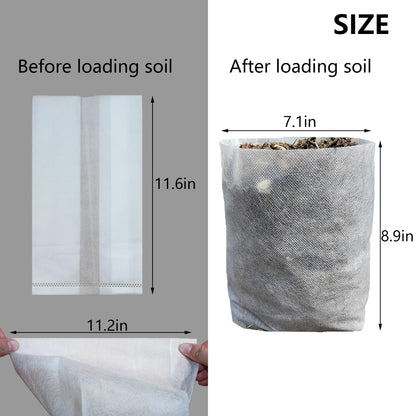 Belit 50 Pcs Non-Woven Plant Nursery Bags, Seedling Pots Container for Vegetable, Flower, Starting saplings, Plant Grow (11.6"x11.2")
