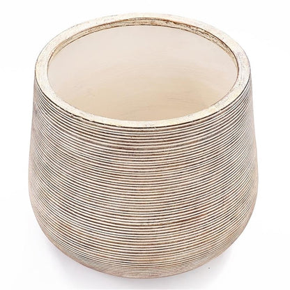 LuxenHome 17" Dia Large Round Planters for Indoor Plants, Outdoor Planters with Drainage Holes, Farmhouse Distressed Plant Pots Indoor & Outdoor for Home Garden Patio