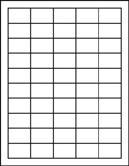 Printable Labels for Mailing - Laser/Ink Jet Compatible Shipping Address Labels, 50 per Sheet, 1 x 1-1/2", Box of 100 Pages/5000 Labels, White