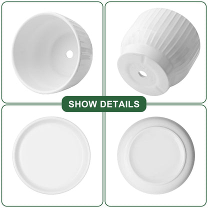 YUFDA 5.5 Inch Plant Pot, Ceramic Planter with Drainage and Saucer，Ceramic Pots for Plants, Indoor Plant pots，Succulent Orchid Flower Pot(Pure White,4 Pack)