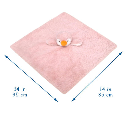 Doindute Baby Soft Pink Penguin Stuffed Animal Security Blanket, Plush Penguin Character Lovey Blanket, Baby Shower/Nursery Gift, Newborn Infant Toddler Snuggle Blankie for Girls Boys, 14 Inches