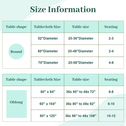 Eternal Beauty 60''x84” Rectangle Tablecloth Waterproof Outdoor Tablecloth with Umbrella Hole Zipper for Patio Spring Summer Picnic Tables, Turquoise