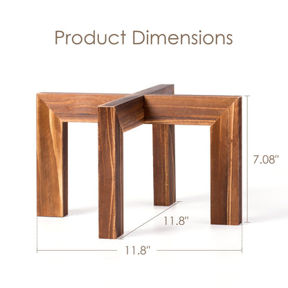 Leaf&lull Wood Plant Stand Indoor Outdoor Wooden Flower Pot Plant Holder Heavy Duty Low Plant Riser Plant Stool for Corner Living Room Fits 8 to 12 Inch Pots 1 Pack