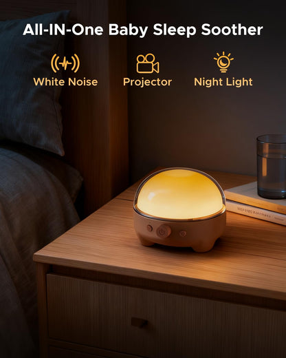 TeckyGem Baby Sound Machine & Night Light for Nursery | 3-In-1 White Noise Sound Machine, Dimmable Nursery Lamp & Projector | 20 Soothing Sounds, Baby Sleep Aid, Gift for Kids, Bedtime & Breastfeeding