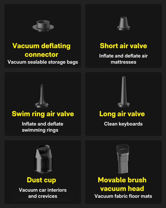 HOTO Handheld Vacuum Cleaner Cordless, Desk Vacuum Cleaner Compressed Electric Air Duster 15000Pa Suction, 4-in-1 Portable Vortex Vacuum Dust Buster Air Blower for Computer, Keyboard, Coffee Grounds