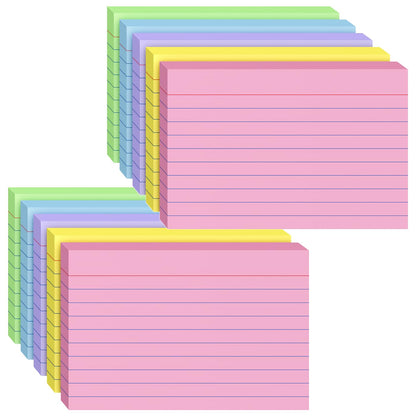 Index Cards 4x6, 400 Sheets, Ruled Color Flash Cards for Effective Studying and Note-Taking, Premium Note Cards, Essential School Supplies for College & Office, Home Organization & Study Supplies
