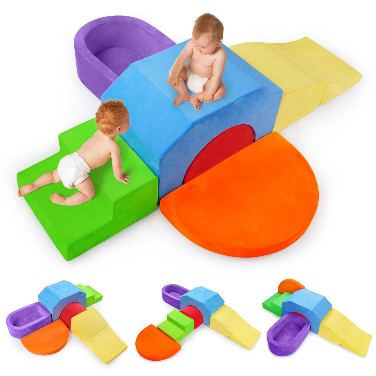 DOGERN 6-Piece Soft Foam Climbing Blocks for Toddlers & Babies – Indoor Baby Climbing Toys Set, Toddler Foam Play Gym with Non-Slip Base, Sensory Play Climber, Indoor Climb and Crawl Activity Play Set