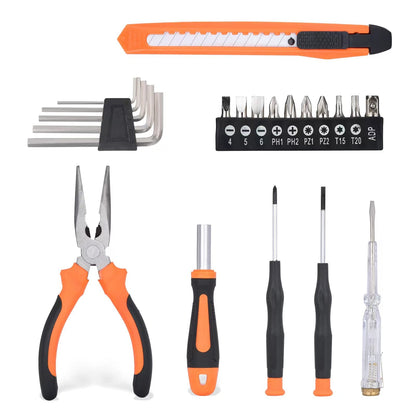 LAND 22-Piece Small Tool Kit with Toolbox - Essential Household Tool Set for Home Repair, DIY Projects, Garage & College Dorm, Includes Pliers, Screwdrivers & Portable Storage Case