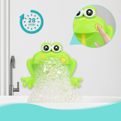 Light Up Baby Bath Bubble Toys,Tub Big Frog Automatic Bubble Maker Blower with 24 Music Baby Fun Shower Toys , for Boys, Girls