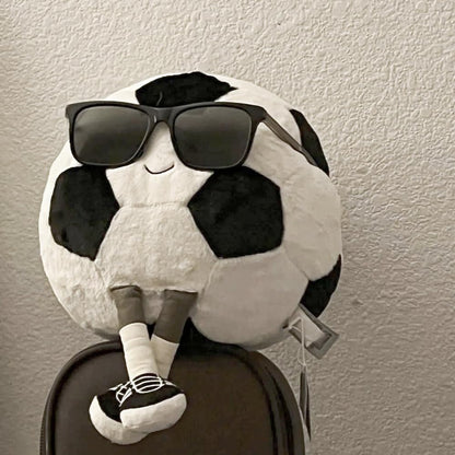 XIYUAN 13.7inch Football Plush Toys Soft Stuffed Sports Plush Balls Cute Fun American Soccer Doll Toys with feet Creative Football Spherical Decor Throw Pillow for Christmas Kids Gift (Football)