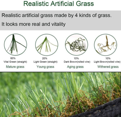 Petgrow Customized Sizes Artificial Grass Turf 3FTX10FT(30 Square FT) - Indoor Outdoor Garden Lawn Landscape Balcony Synthetic Turf Mat - Thick Fake Grass Pet Pad
