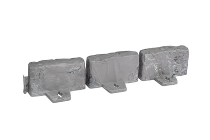 EasyFlex No-Dig Landscape Edging with Anchoring Spikes, 2.7 in Tall Decorative Stone-Look Garden Border, 15 Foot Kit, Slate Gray