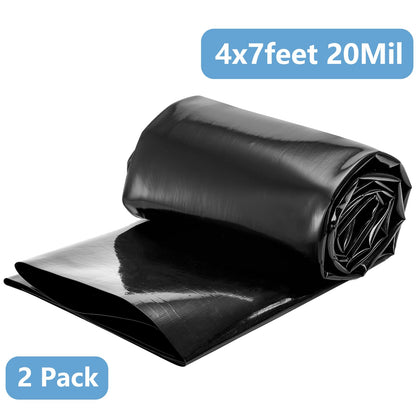yarlung 2 Pack 4x7 Feet Pond Liner, 20 Mil Small Pond HDPE Mat Black KOI Pond Liner for Fish Ponds, Waterfall, Garden Fountains
