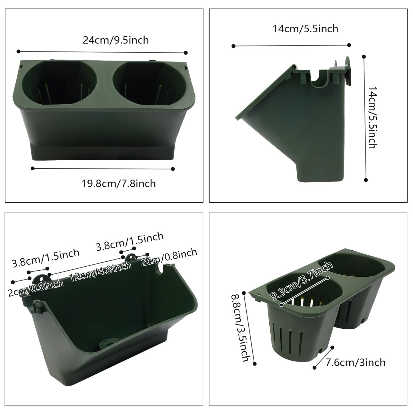 DYNAMI Wall Mounted Plant Holder with 30 Pots(60 Planting Holes), Green Vertical Wall Planters Self Watering Flower Pot Holders with Drainage Holes,for Indoor Outdoor Plants