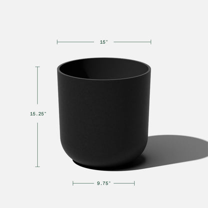 Veradek Round Black Plastic Planter Pots for Indoor/Outdoor Garden Use, with Drainage Holes, Suitable for Small to Large Succulent Plants, Flowers, Modern Interior Plants