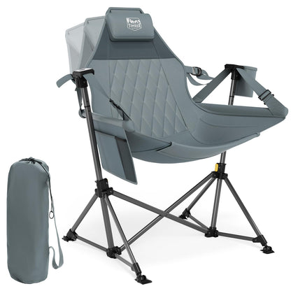 TIMBER RIDGE Hammock Camping Chair, Oversized Swinging Hammock Chair with Adjustable Back and Seat for Outdoor Lawn, Sports, Supports 400lbs, Grey
