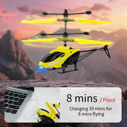 Remote Control Helicopter, Gesture Sensing Indoor Flying Helicopter Toys,RC Airplane for Teenages with 10Mins Flight, RC Helicopters for Kids with Light,Birthday Gifts for Boys and Girls (Yellow)