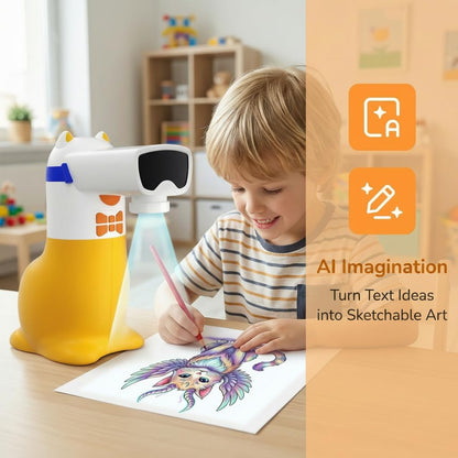 Yoturetoys AI Drawing Projector for Kids, Smart Art Tracing Machine to Inspire Creativity with Voice Learning & Photo-to-Sketch, STEM Educational Toy, Christmas Birthday Gift for Boys Girls Ages 5+