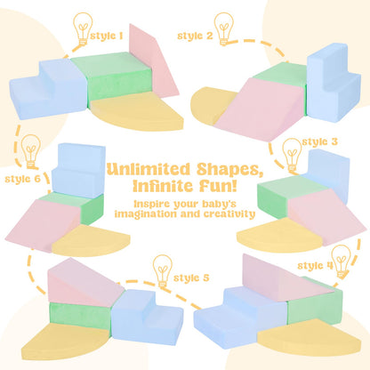 CAMELUS Climbing Toys for 1 Year Old, Foam Baby Climbing Blocks for Toddlers, 4-Piece Soft Play Set Toddler Climbing Toys Indoor, Climb Crawl Activity Play Set, Birthday