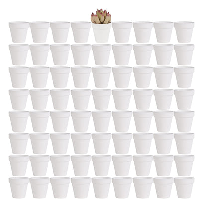 Yishang 72 pcs Small Mini White Clay Pots, 2.5'' Terracotta Pot Clay Ceramic Pottery Planter,Cactus Flower Terra Cotta Pots,Succulents Nursery Pots,with Drainage Hole,Great for Crafts,Wedding Favor