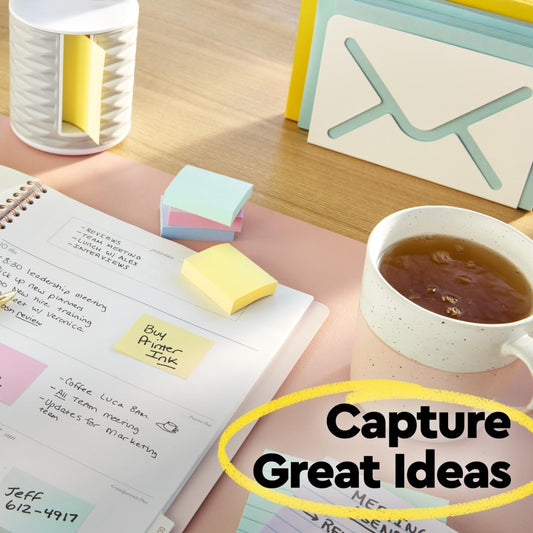 Post-it Pop-up Notes, 12 Sticky Note Pads, 3 x 3 in., School Supplies, Office Products, Accordion Sticky Notes Work with Pop-Up Note Dispenser, Beachside Café Collection, Alternating Colors
