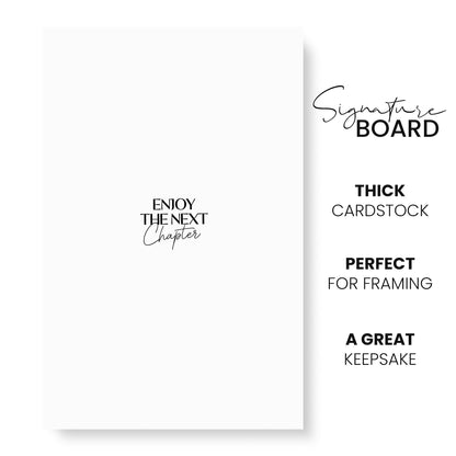 Karto Retirement Signature Board for Party - Party Supplies, Guest Book, Signing Board, Or Card Alternative - Poster Size 11x17 (Unframed) - Next Chapter