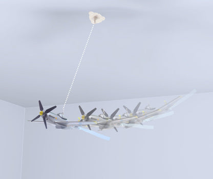 Daron Sky Fighter Flying Toy on a String , Grey