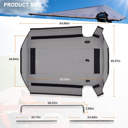 Bonbo 596542901 Riding Mower Sun Shade Sun Canopy Fits for Husqvarna Zero Turn Mowers and Lawn Tractors with ROPS Bars Heavy Duty Riding Mower Sun Canopy