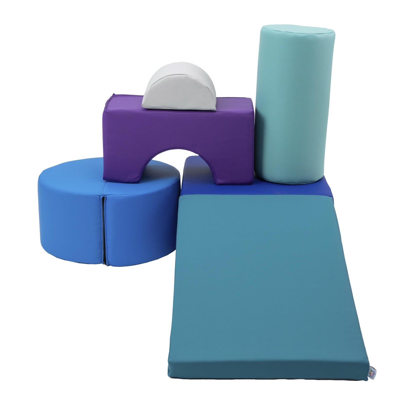 FDP SoftScape Playtime and Climb Multipurpose Playset for Infants, Toddlers 10m-2yrs Climber and Block Play, Learn Gross Motor Skills at Home or Daycare (6-Piece) - Contemporary/Purple, 12364-CTPU