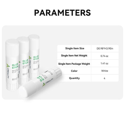 Creality 3D Printer Glue Sticks for Hot Bed Warping Reducing 3D Printer Bed Adhesive PVP Solid 3D Print Glue Stick 3D Gloop for PLA/ABS/PETG/PC/PA/TPU(Pack of 4)