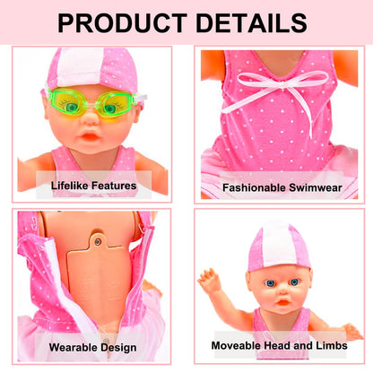 Swimming Baby Toy,2026 New Upgraded Waterproof Swimmer Toy,Electric Water Baby Toy, Backstroke Swimming Toy for Pool