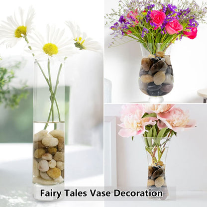 YISZM 20lbs White River Rocks, 1-2 Inch Natural Pebbles for Indoor Plants, High Polished Decorative Stones Vase Filler Fish Tank Aquariums Landscaping Garden Outdoor and Indoor DIY