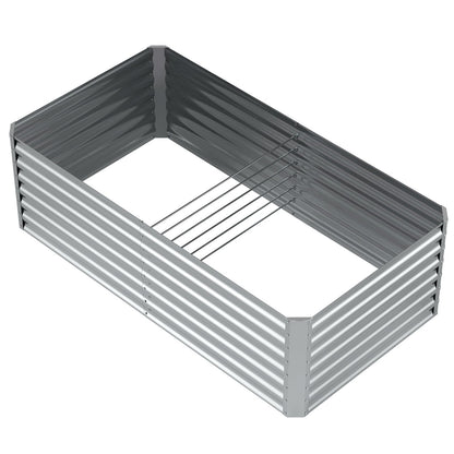 6X3X2ft (1 Pack) Galvanized Raised Garden Bed,Outdoor Courtyard Planter Box Metal Patio Kit Planting Bed for Vegetables Flowers Herb,The material is thickened and not prone to deformation or rust