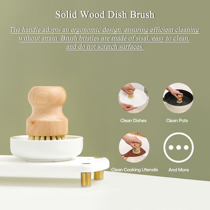 MOMEEMO Gold Soap Dispenser Set Comes with Stainless Steel Pumps, Instant Dry Tray, and Dish Scrub Brush, Suitable for Kitchen Decor and Accessories. (Gold)