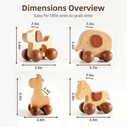 Hedgehog Pull Toy with 4Pcs Push Car Set