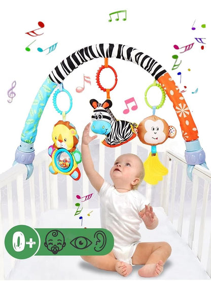 Pau1Hami1ton Baby Stroller Arch Toys, Car Seat Toys,Bouncer Toy Bar/Mobile for Bassinet,Adjustable Baby Hanging Toys Fit for Crib Bed,Stroller,Car Seat Gifts.S-19(Zebra)
