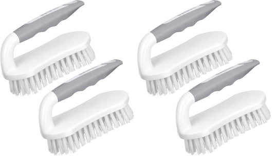SetSail Scrub Brush, Heavy-Duty Scrub Brushes for Cleaning with Stiff Bristles Cleaning Brush for Shower, Bathroom, Carpet, Kitchen and Bathtub Scrubber - 4 Pack