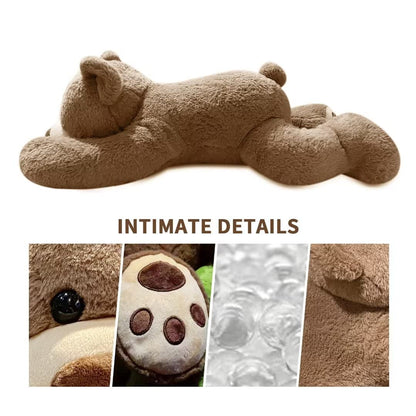 Fiosnow Weighted Stuffed Animals for Adults Brown Bear 3.5lbs 24" Weighted Plush Animals for Kids Throw Pillow Hugging Toys